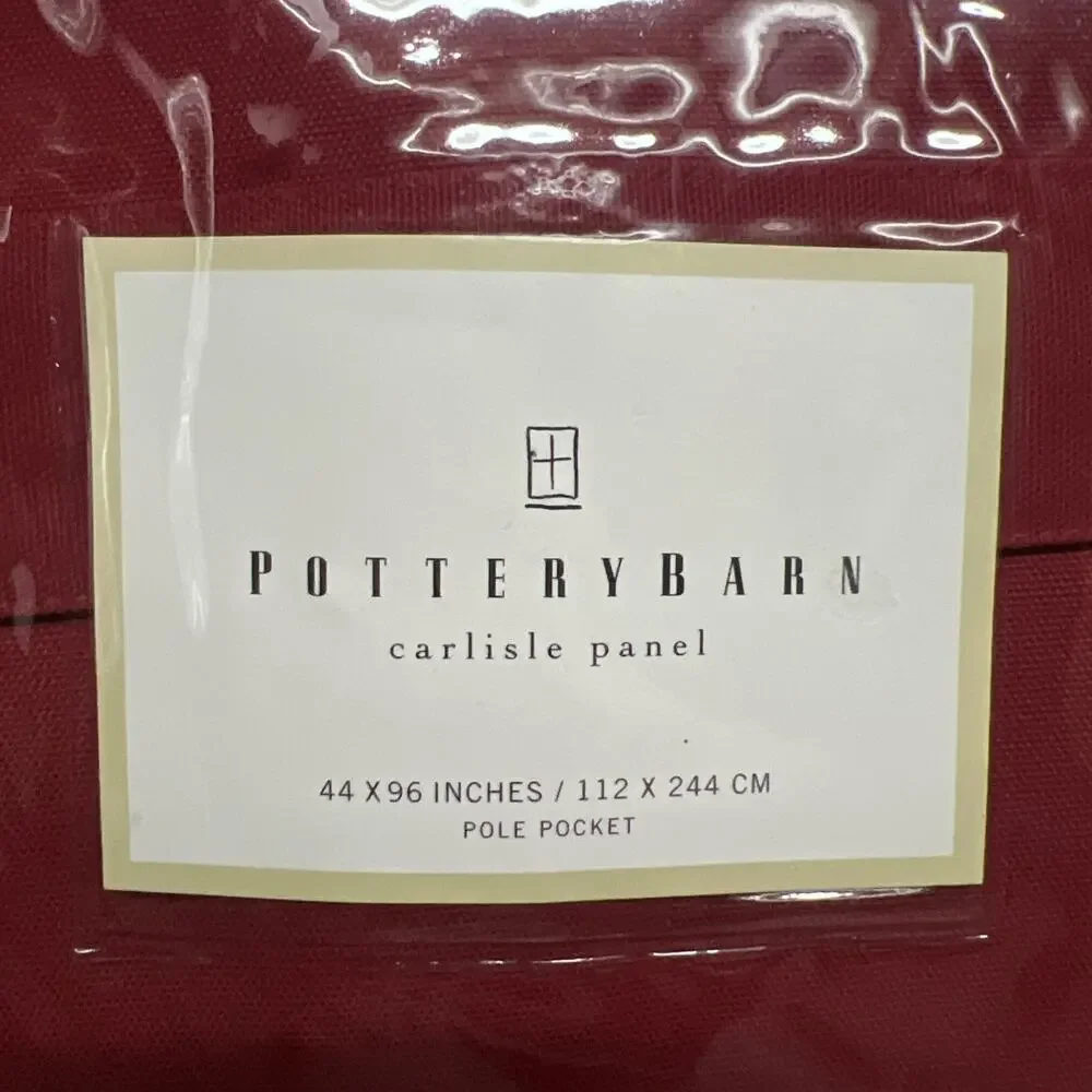 Pottery Barn Carlisle Curtain Panel 44x96 Burgundy Red Pole Pocket NOS
